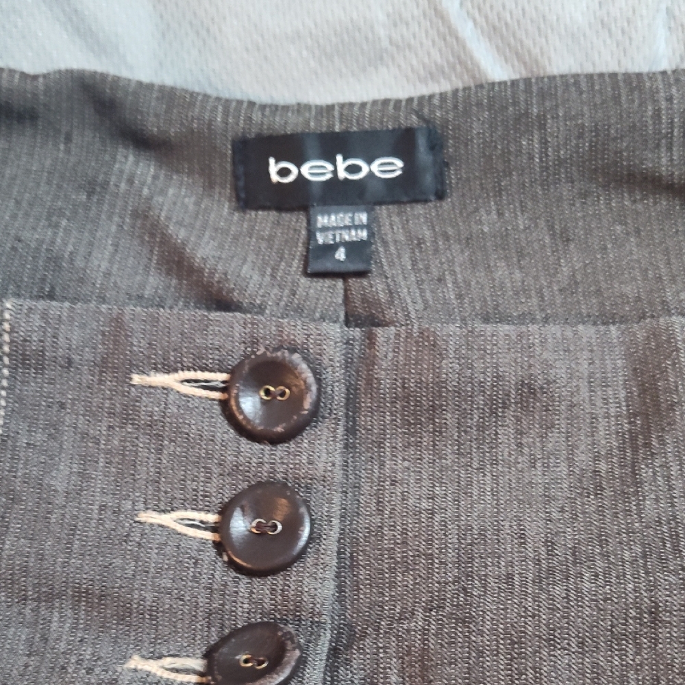 Bebe Charcoal Button-Accent Pants